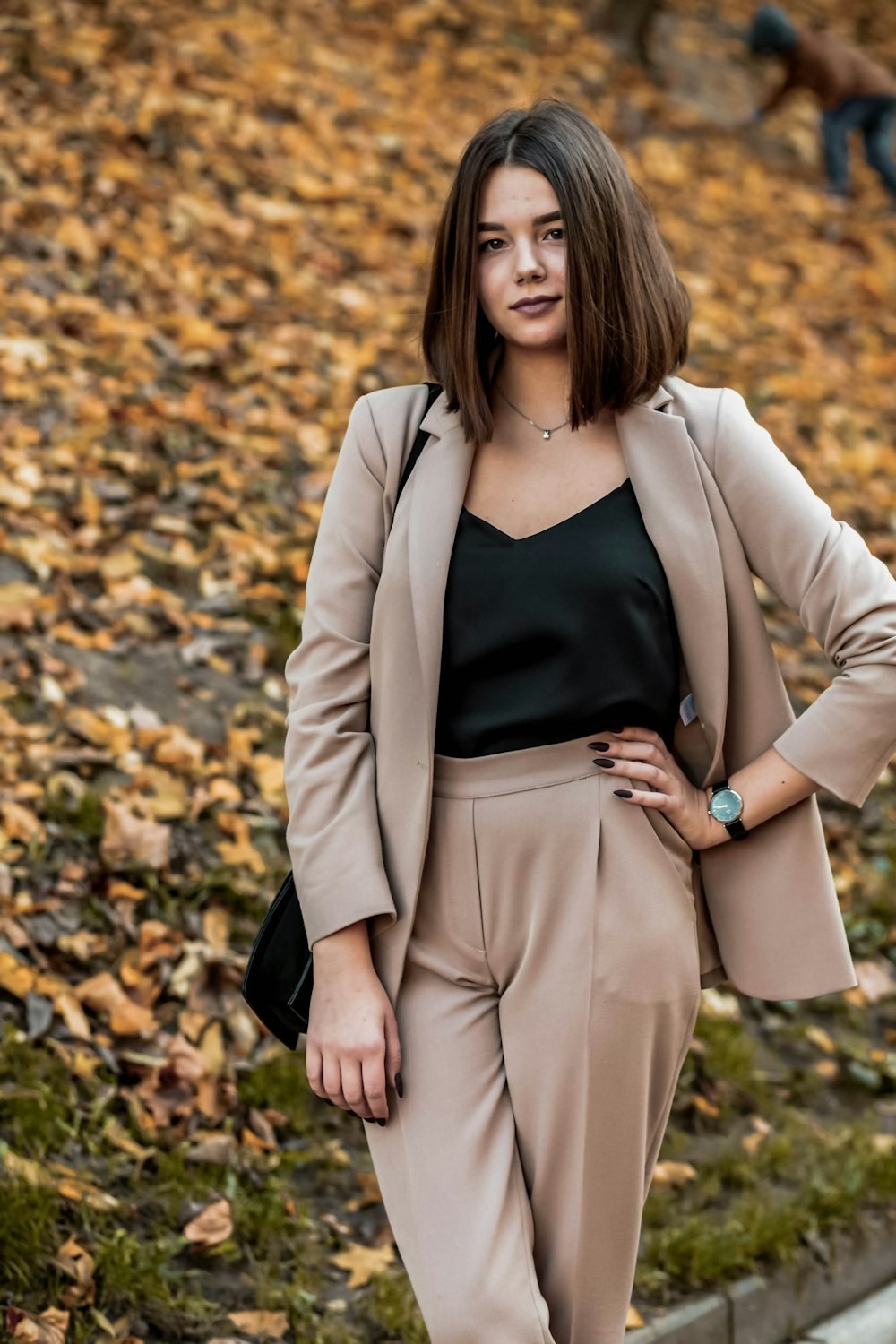Blazer de alfaiataria bege tam M